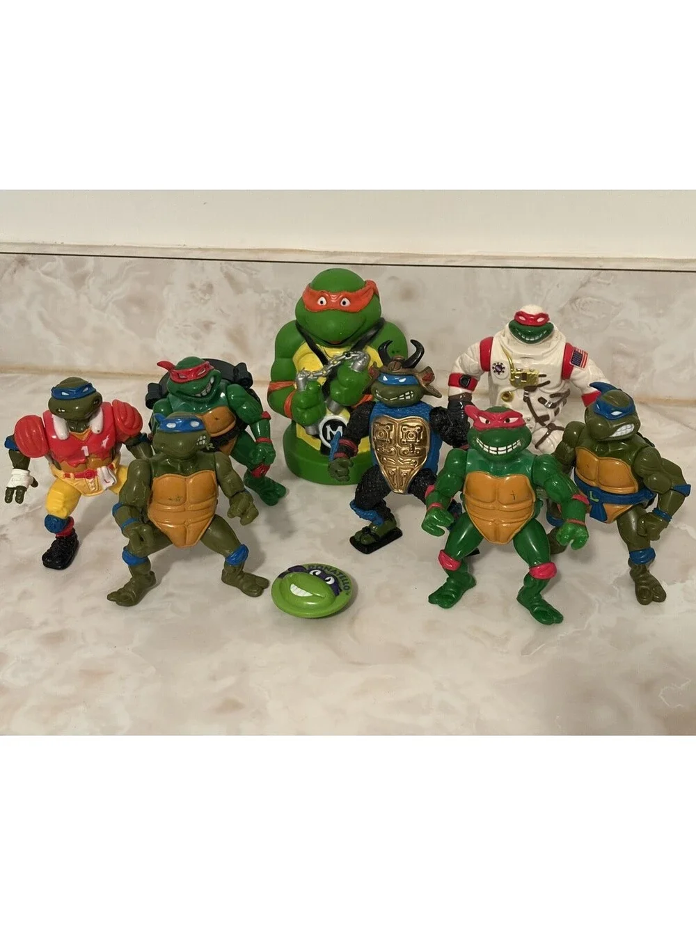 Vintage TMNT Teenage Mutant Ninja Turtles Action Figure Lot 1988-1991 Coin Bank